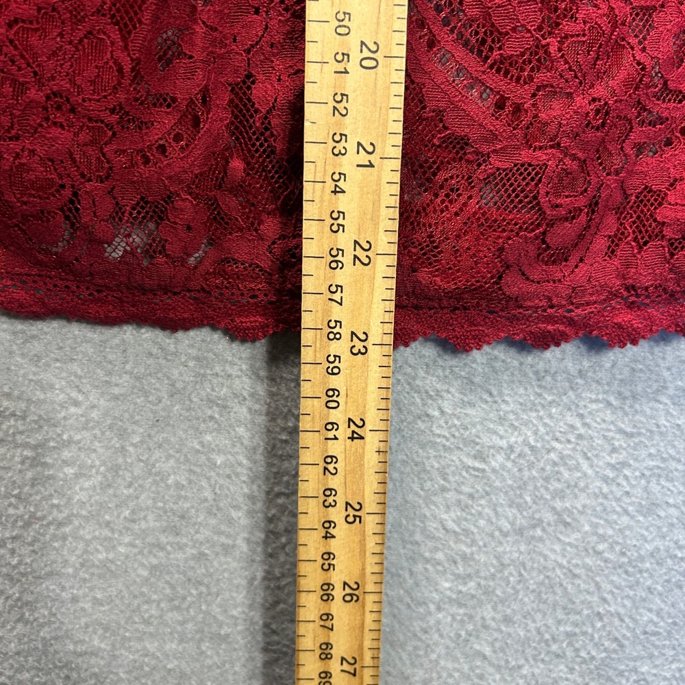 Torrid Lace Blouse Long Sleeve Size 0 Red Romantic Gothic Victorian Crochet Top - Picture 4 of 6